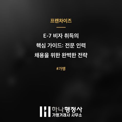 E-7 비자 취득의 핵심 가이드: 전문 인력 채용을 위한 완벽한 전략 수립 E-7 비자 취득의 핵심 가이드: 전문 인력 채용을 위한 완벽한 전략 수립 - 이미지 1