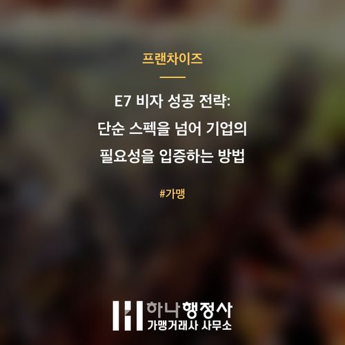 E7 비자 성공 전략: 단순 스펙을 넘어 기업의 필요성을 입증하는 방법 - 이미지 1