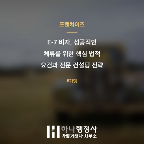E-7 비자, 성공적인 체류를 위한 핵심 법적 요건과 전문 컨설팅 전략 - 이미지 1