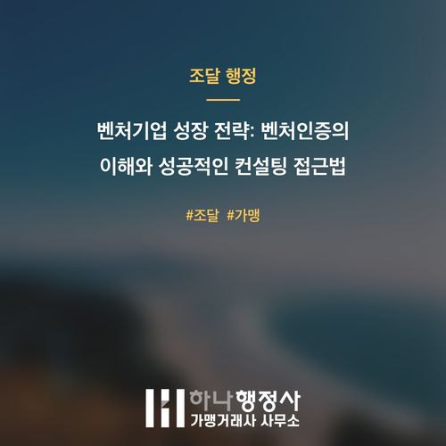 벤처기업 성장 전략: 벤처인증의 이해와 성공적인 컨설팅 접근법 벤처기업 성장 전략: 벤처인증의 이해와 성공적인 컨설팅 접근법 - 이미지 1