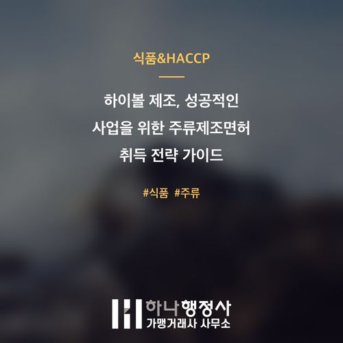 하이볼 제조, 성공적인 사업을 위한 주류제조면허 취득 전략 가이드 - 이미지 1