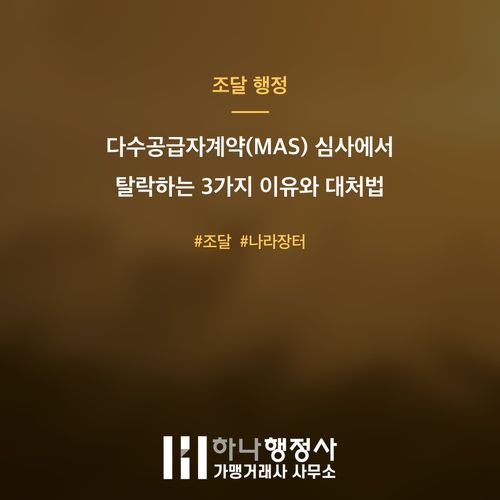 다수공급자계약(MAS) 심사에서 탈락하는 3가지 이유와 대처법 - 이미지 1