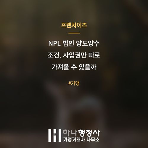 NPL 법인 양도양수 조건, 사업권만 따로 가져올 수 있을까 NPL 법인 양도양수 조건, 사업권만 따로 가져올 수 있을까 - 이미지 1